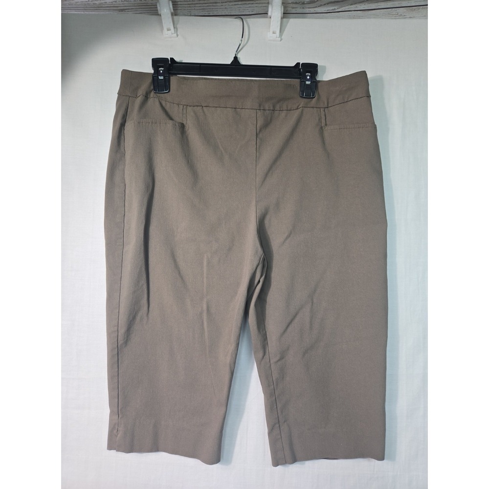 Chico's Pedal Pusher Pull On Cropped Pants Women's 2.5 (L/14) Brown Stretch